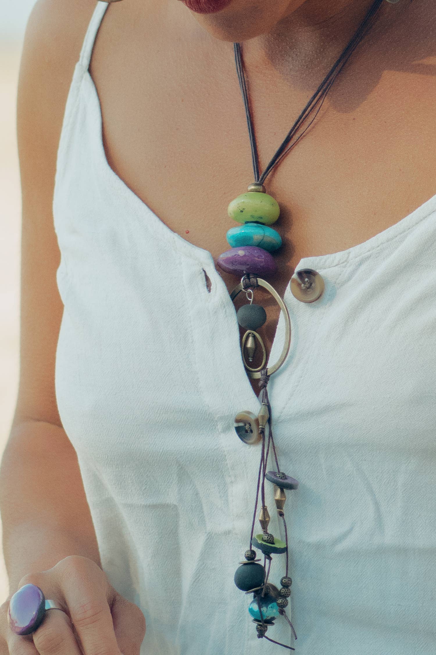 Raku - Vente Colliers à pendentif - COLLIER GALETS2