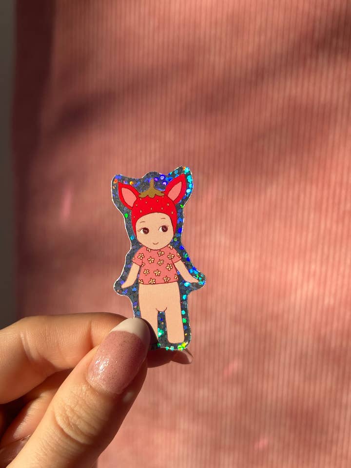 Mini Baby Strawberry Sticker for wholesale by Nany Craft Shop