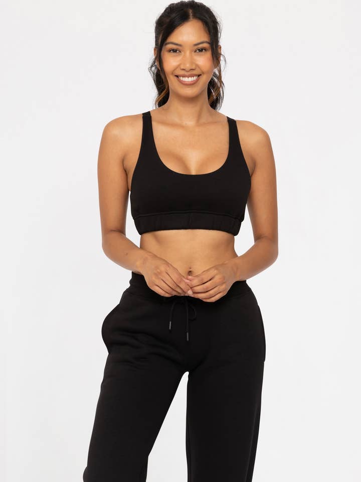 Mono B - Wholesale Sports Bra - Women's - Cotton Blend Sweat Lounge Bra4