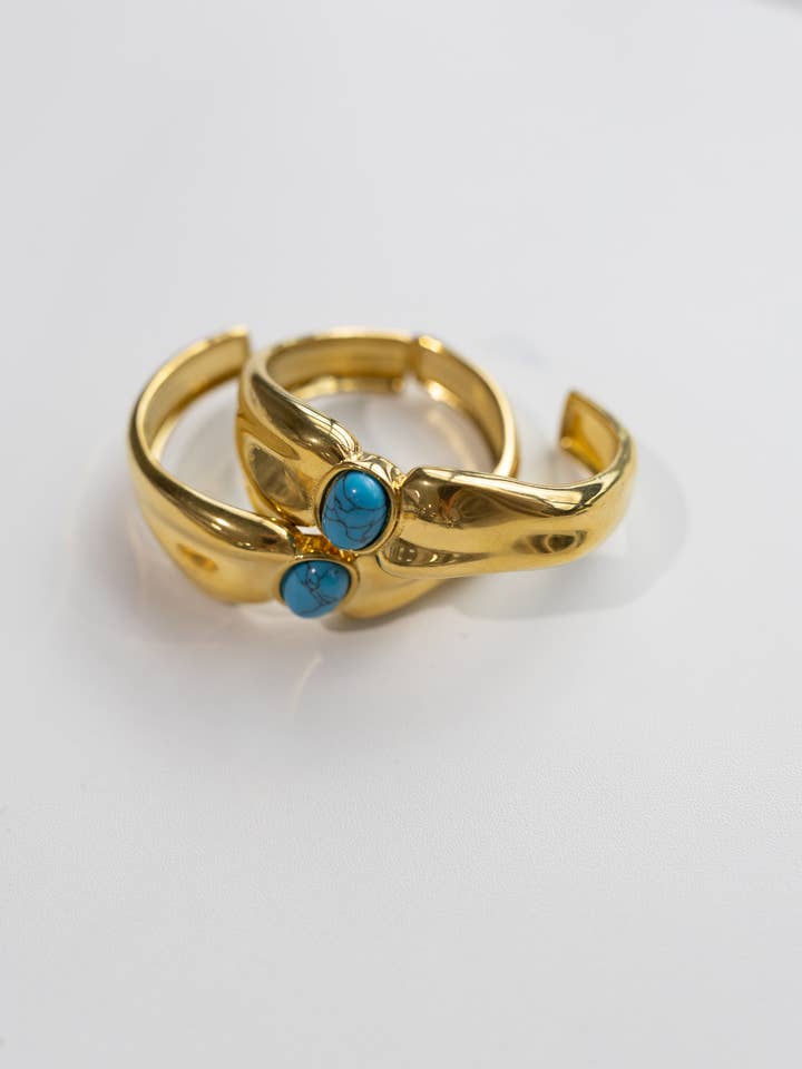 Beverly Gold Stone Cuff Bracelet || Choose Color for wholesale by BELJOY