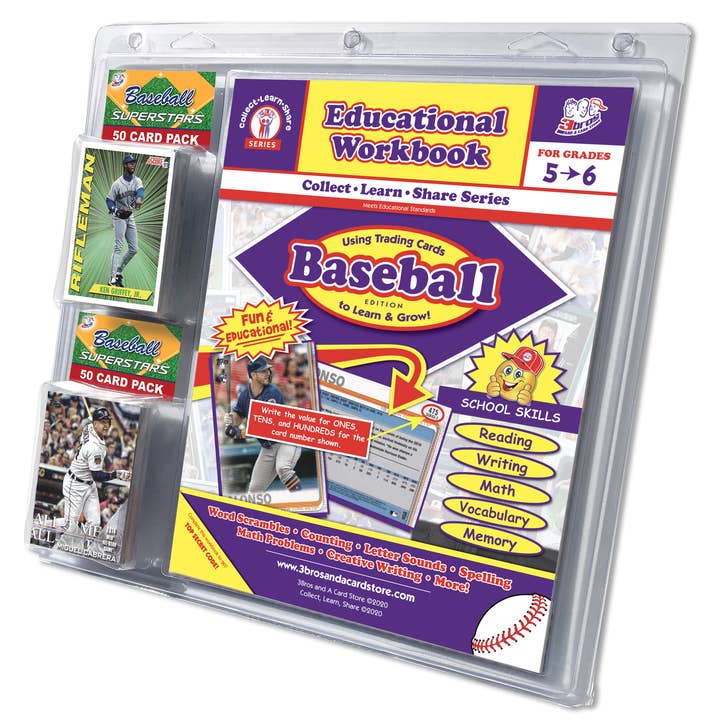 3bros And A Card Store - Wholesale Card Game - Educational Baseball Workbook Combo (Grades 5-6)