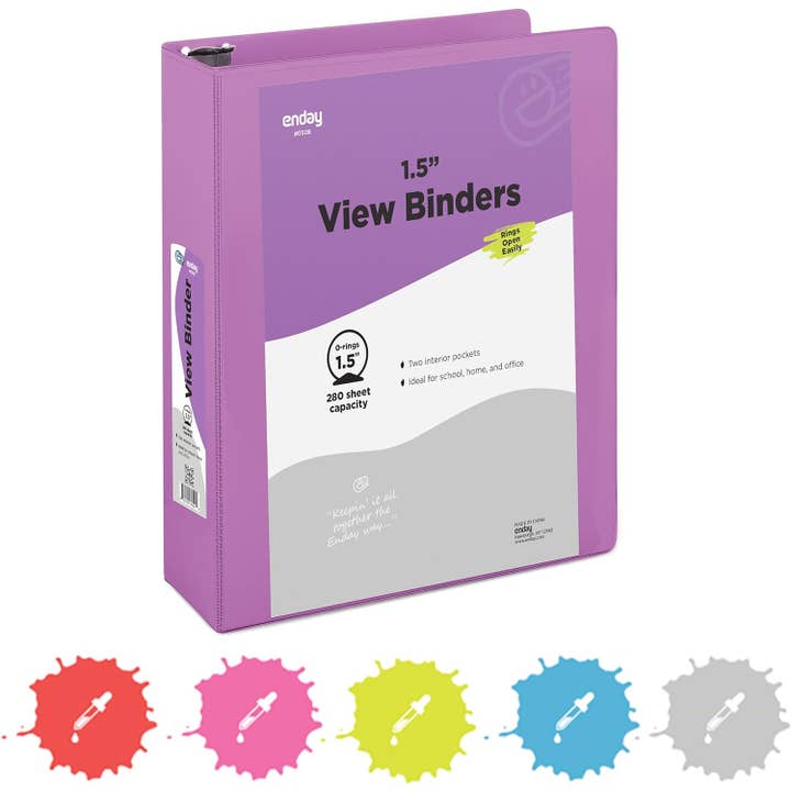 enday - Wholesale Binder - 1.5″ O-Ring View Binder With 2-Pockets1
