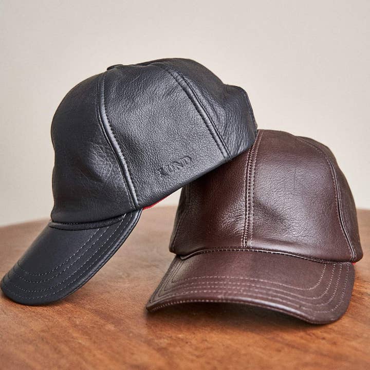 Lund Leather - Wholesale Baseball Cap - Unisex - Unisex Leather Hat (Two Colors Available)