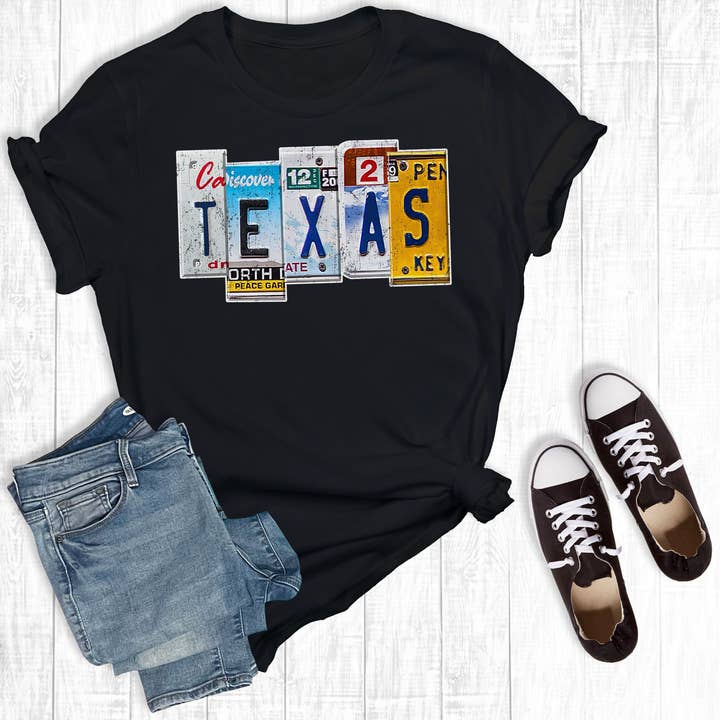 Texas registreringsskylt svart för wholesale av Rebel Rose