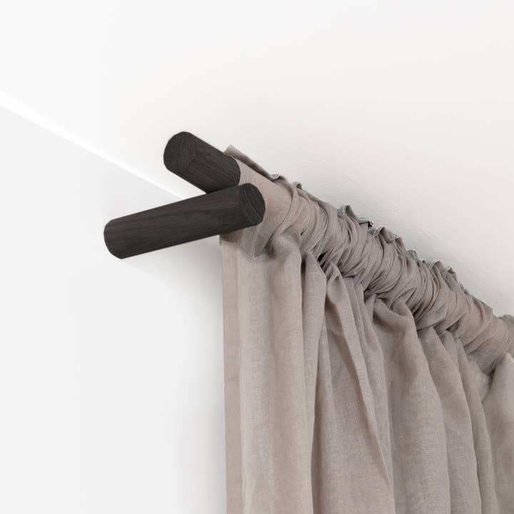 Curtain Pole 0-720cm / 0-283.5" (Oak, Walnut, Beech, Black, for wholesale by Roar Studio