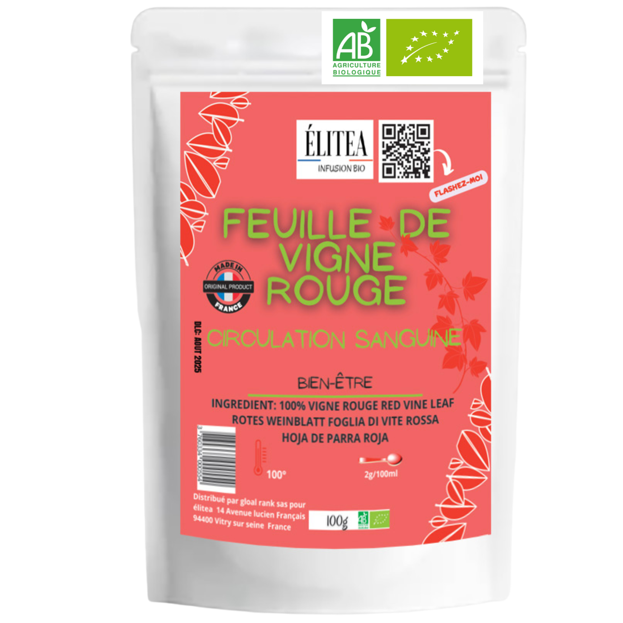 ELITEA - Wholesale Health/Detox Tea - Organic Premium Red Vine Leaf0