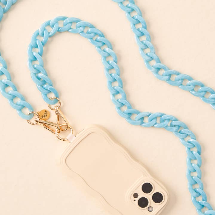 Hold the Phone Crossbody Chain-Marble Ocean Blue for wholesale by The Darling Effect