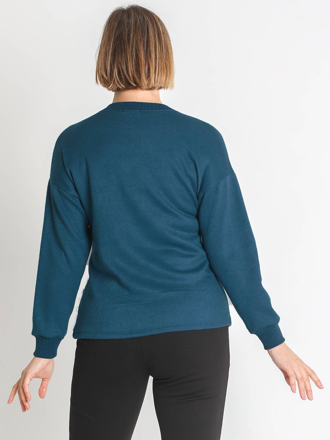 PETRÓLEO Suéter de Tricô Baguilla com Jacquard de Lã para venda a revendedores na Faire4