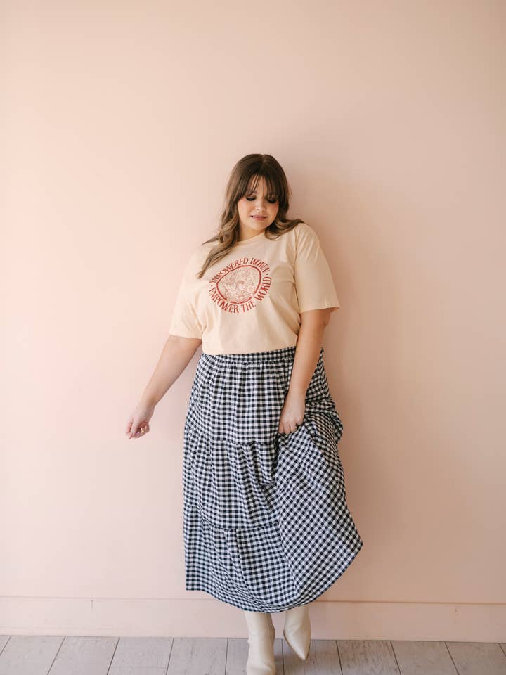 Empowered Women Empower The World, Graphic Tee in Rose for wholesale by Polished Prints