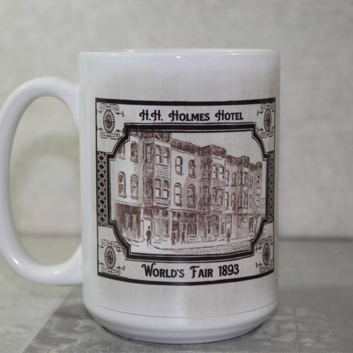 HH Holmes 15 Oz. Hand Pressed Fake Vintage World Fair Promo for wholesale by Raven Design