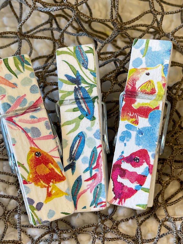 Ocean Fish Chip Snack Clips for wholesale by NanCBeeCreations