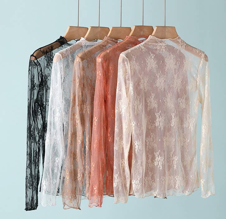 Hope & Sunshine – Großhandel Bluse – Damen – Spitzen- und Mesh-Top mit Chiffon10