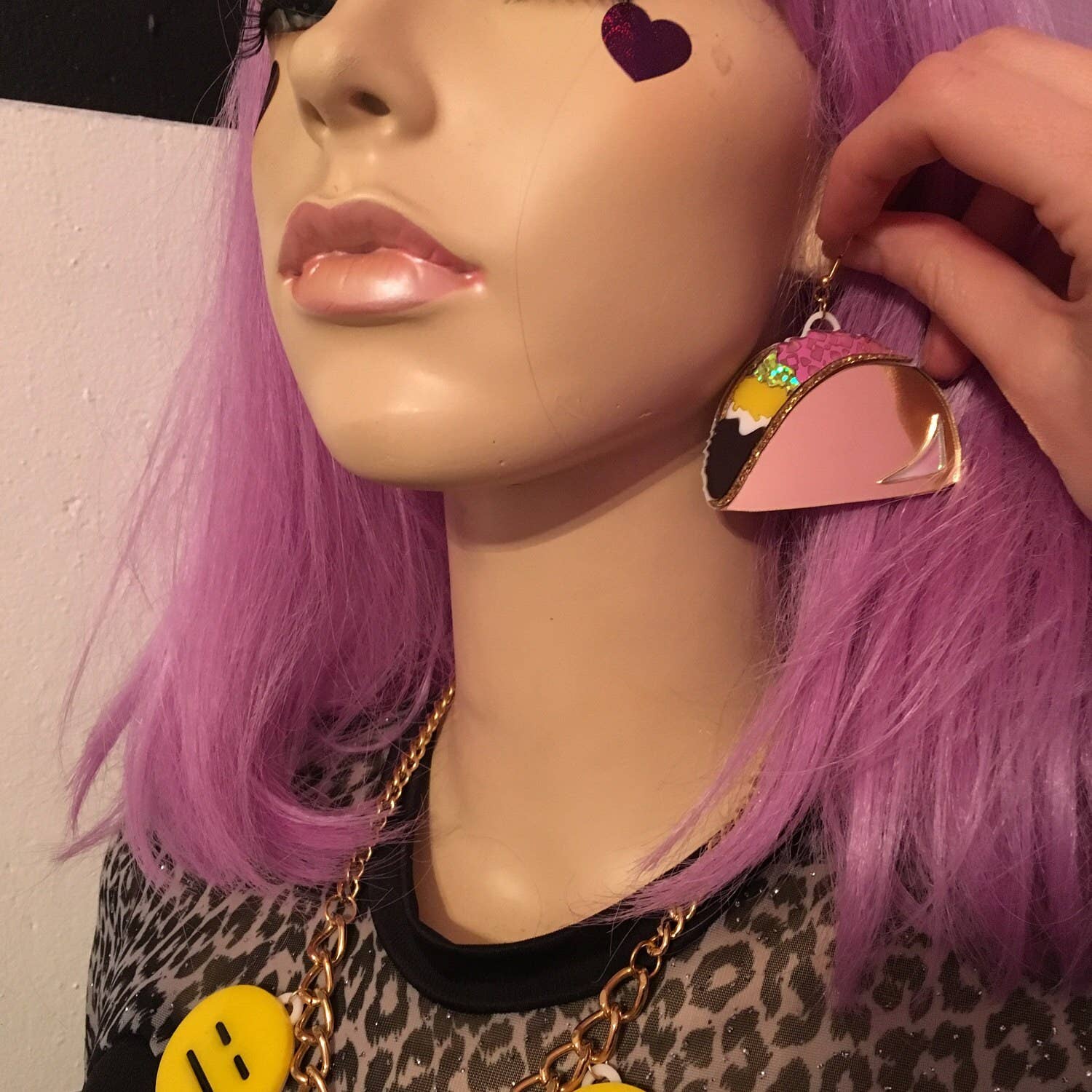 I'm Your Present - Vendita all'ingrosso Orecchini pendenti - Orecchini alimentari grandi Taco, acrilico tagliato al laser, gioielli in plastica5