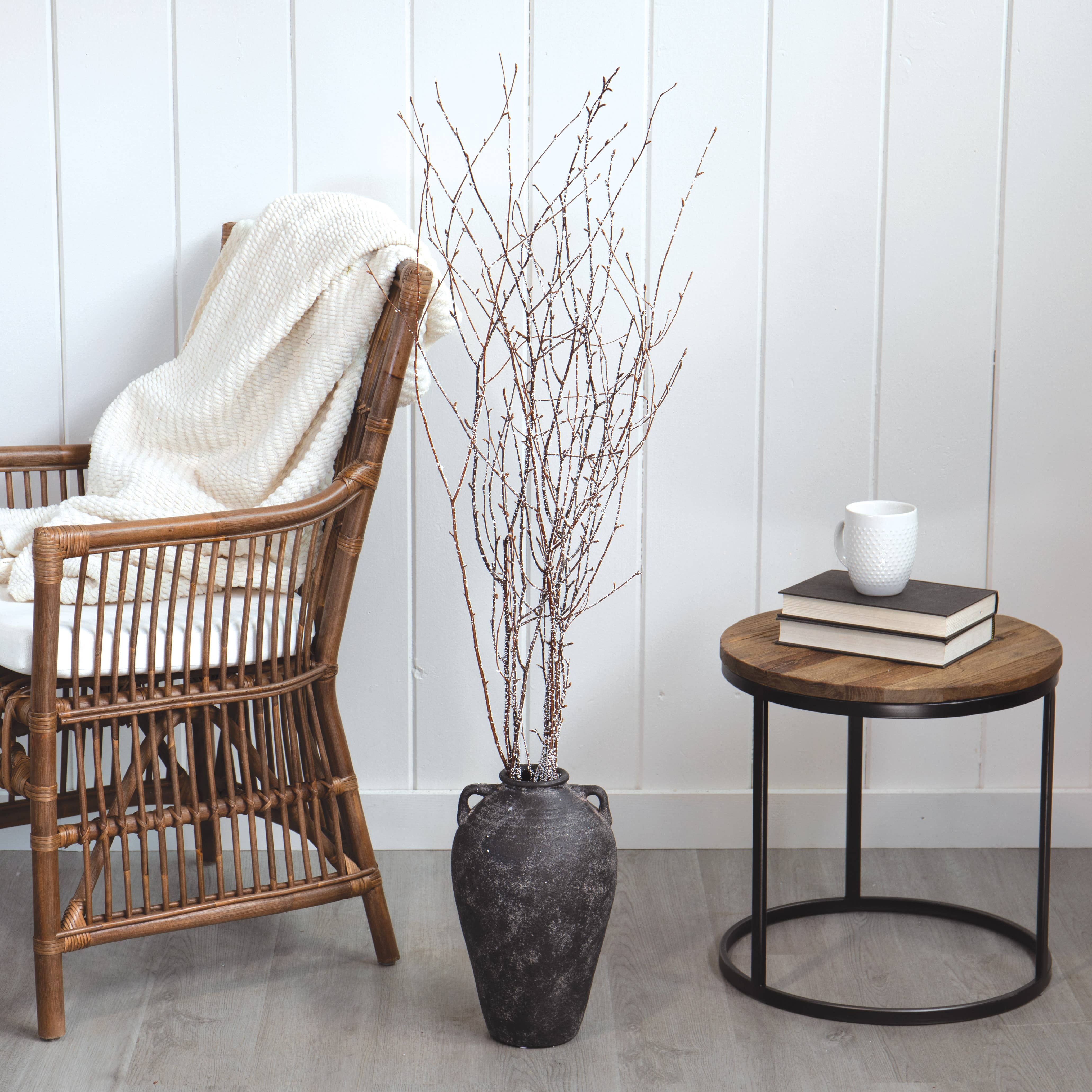 Willow Group - Wholesale Vase - Round Tall Terracotta Dark Vase w/ Side Handles4