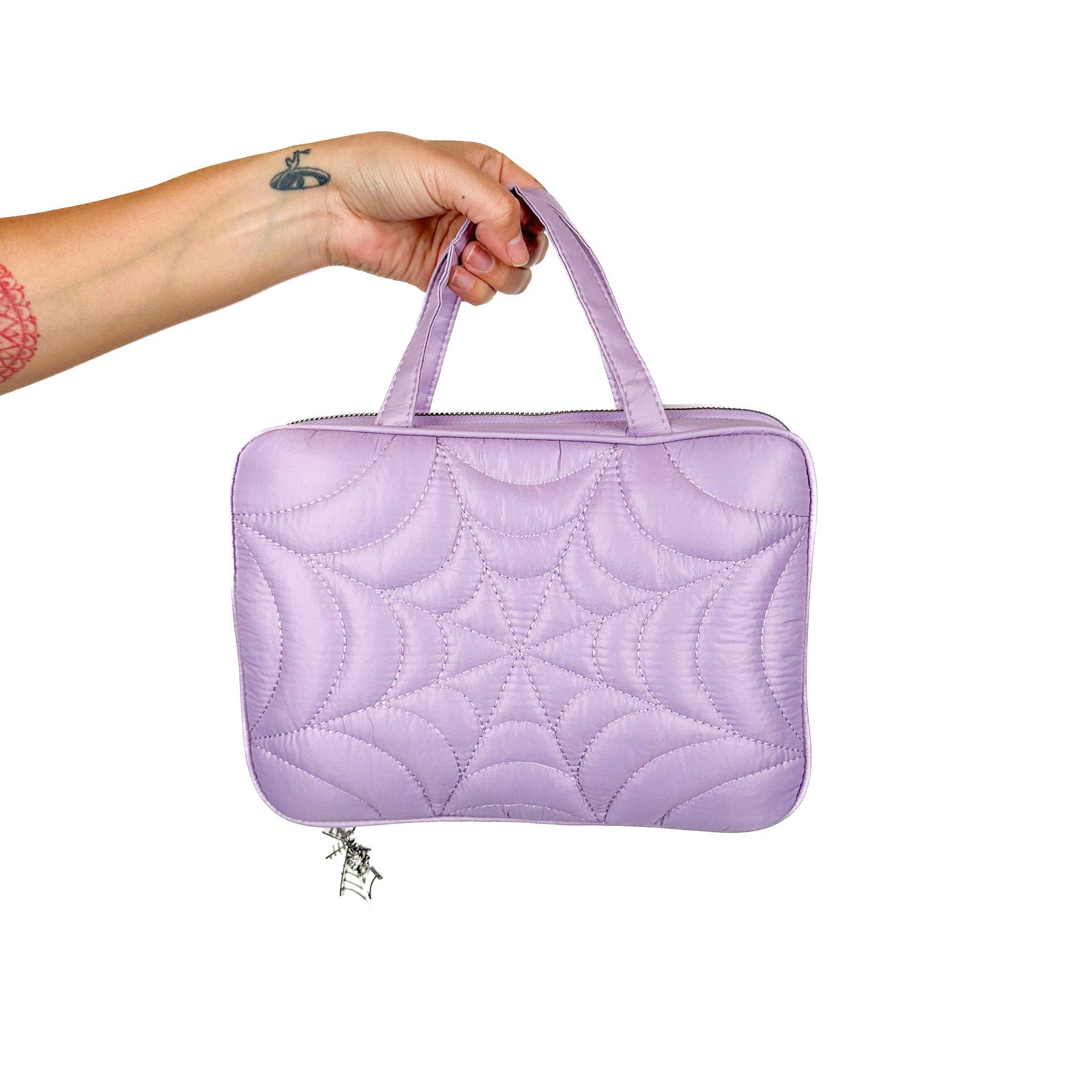 Wicked Misfit - Wholesale Toiletry Bag - Women's - Spiderweb Puff Toiletry Bags with Built in clear Organizer1