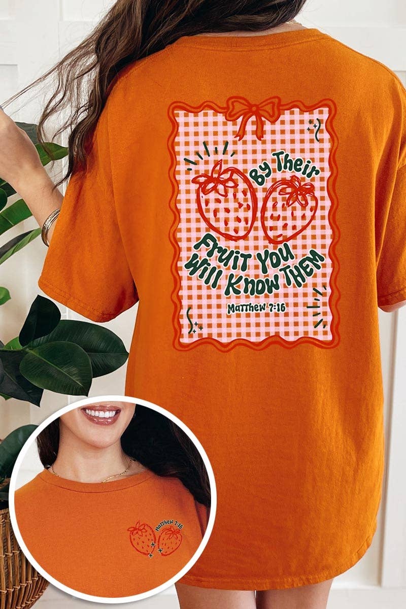 COLORBEAR - Vendita all'ingrosso Maglietta stampata - Donna - Maglietta in cotone pesante con grafica di fragole By their Fruit6