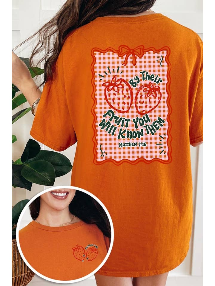 COLORBEAR - Vendita all'ingrosso Maglietta stampata - Donna - Maglietta in cotone pesante con grafica di fragole By their Fruit6