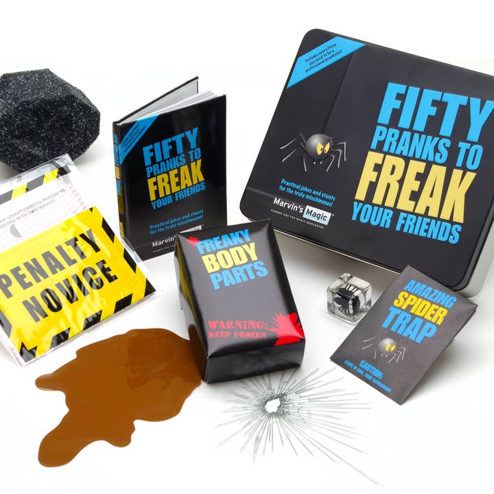 Marvin's Magic - Wholesale Gag Gift/Novelty Gift - Fifty Pranks to Freak Your Friends - Gift Tin