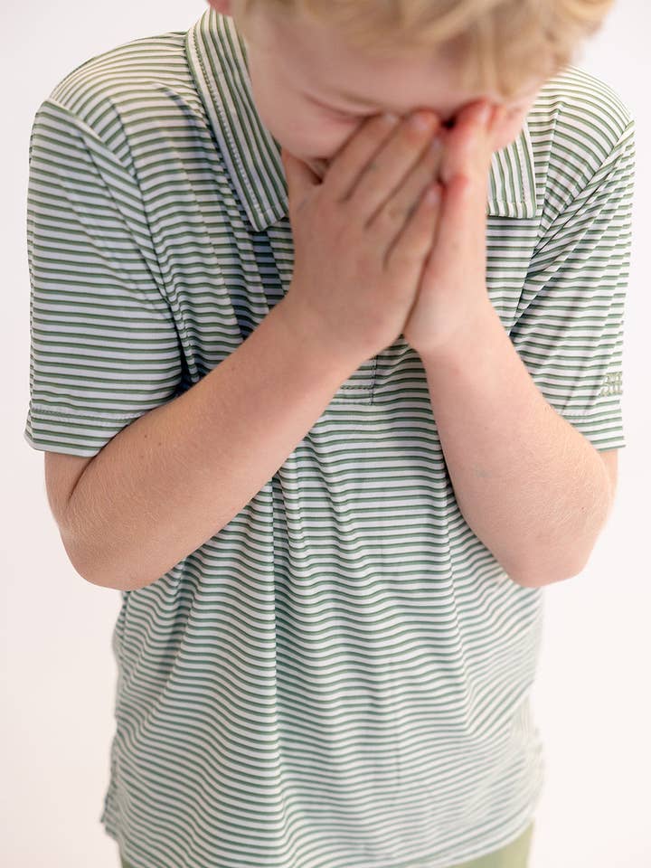 Sun House Children's - Wholesale Shirt - Kids - Athletic Polo in French Ticking3