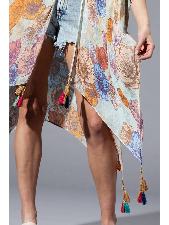 BLOEIEND VELD Blooming Field kimono met klosjes voor groothandel op Faire5