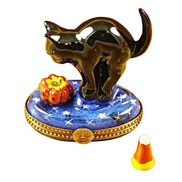 Cat Looking To Pumpkin w/ Removable Candy Corn for wholesale by Rochard