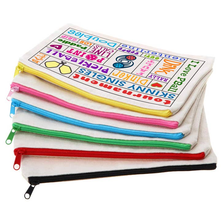 Pickleball Canvas Pouch for wholesale by Liane Fried Studio