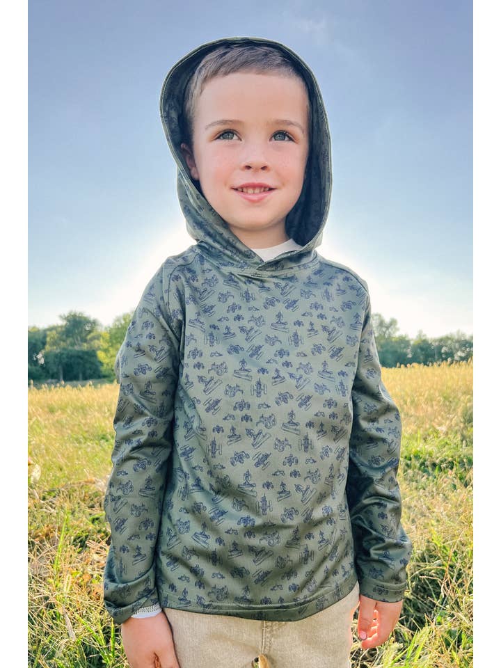 Kelso & Company - Wholesale Hoodie - Kids - Diesel Drip Kid's Performance Hoodie in Green1