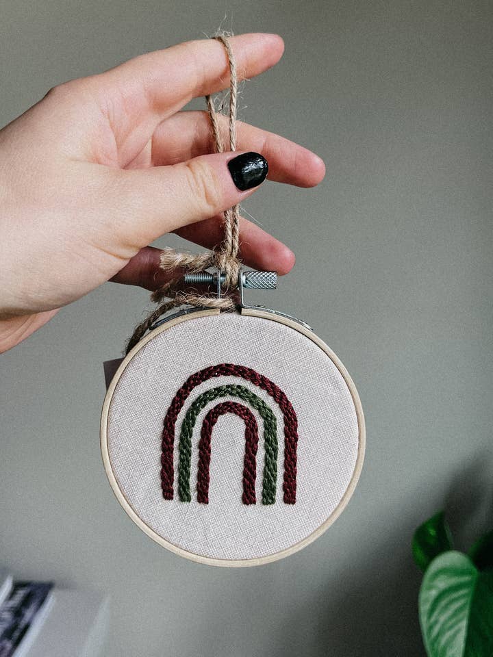 Rainbow Hand Embroidered Hoop for wholesale by Dope Rope Designs