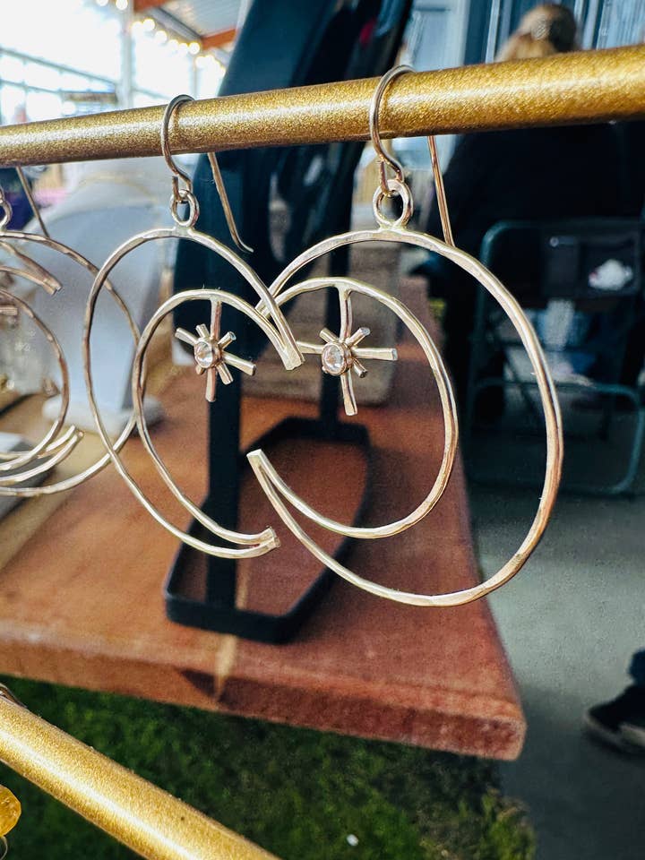 Sparkling Star Gazer Earrings - 14K Gold Fill for wholesale by Notions of Lovely