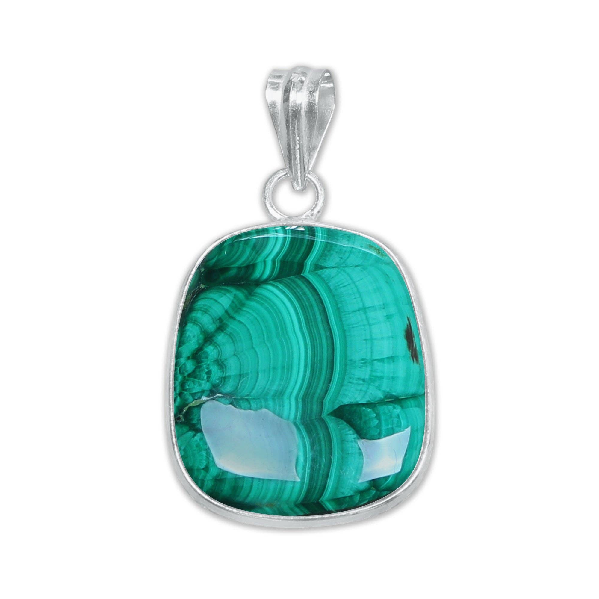 Handmade Jewels - Wholesale Individual Charm/Pendant - Malachite Minimalist Pendants -  Handmade, Silver-Plated, Wholesale11