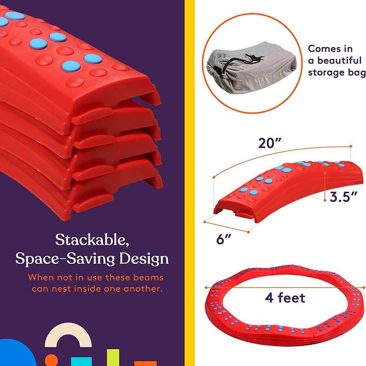 Special Supplies - Wholesale Sporting Game - Kids & Baby - Wavy Circle Balance Beams Stepping Stones for Kids, 8 Pc1