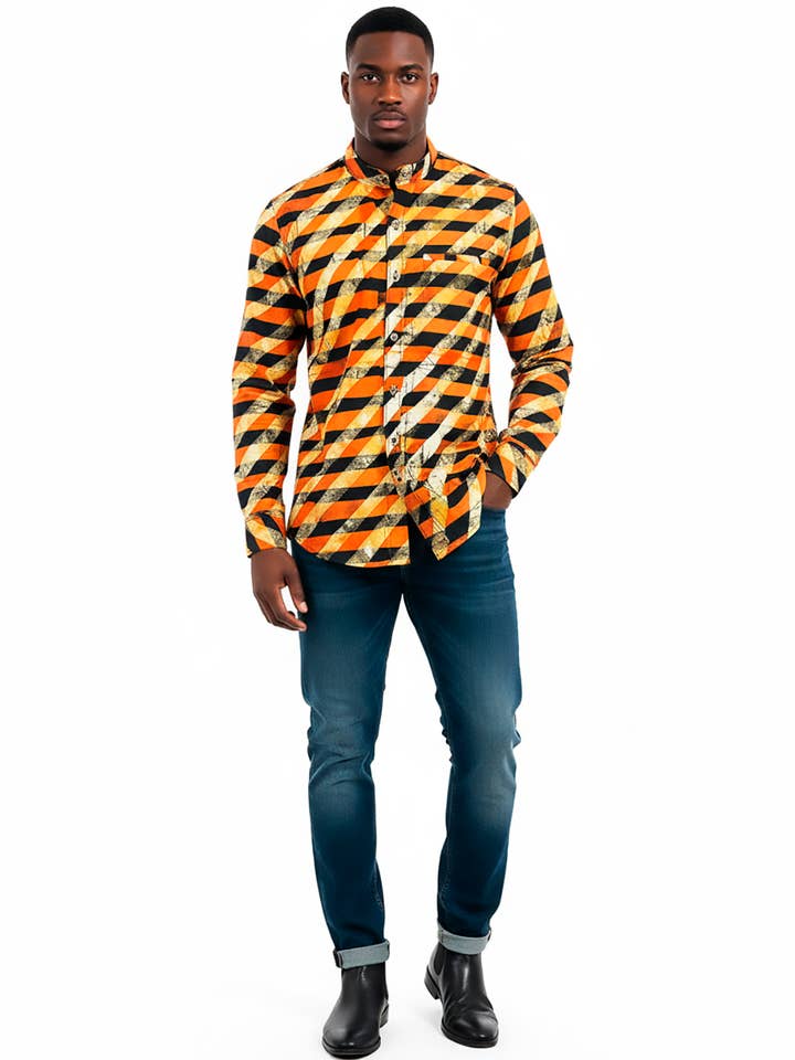 MEN BATIK SHIRTS, Men African Shirt, Personalized Mao Collar for wholesale by SUESES