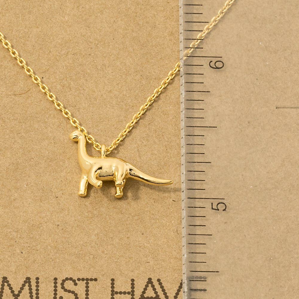 Fame Accessories - Wholesale Pendant/Charm Necklace - Gold Dipped Brachiosaurus Dinosaur Pendant Necklace3