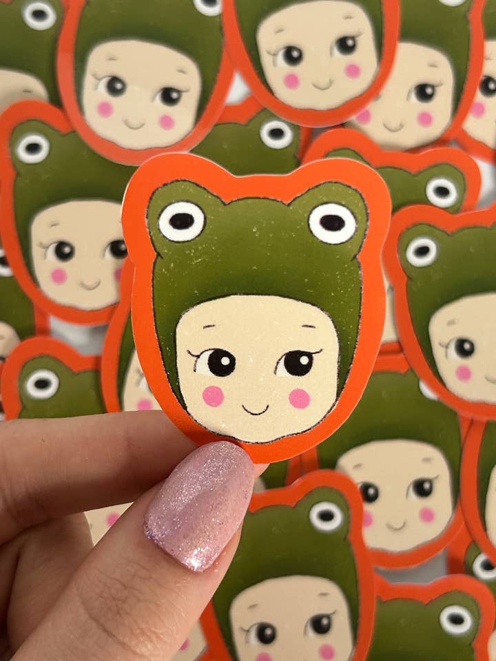 Baby Frog Sticker for wholesale by Nany Craft Shop
