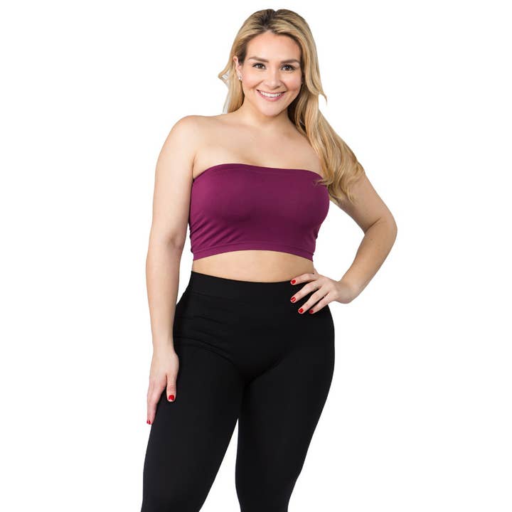 K.Lee Seamless - Wholesale Knit Top - Women's - Bandeau Tube Top Plus4