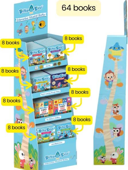 DITTY BIRD POP UP DISPLAY- PRE-FILLED w/ 64 bks USB-C for wholesale by Independent Publishers Group