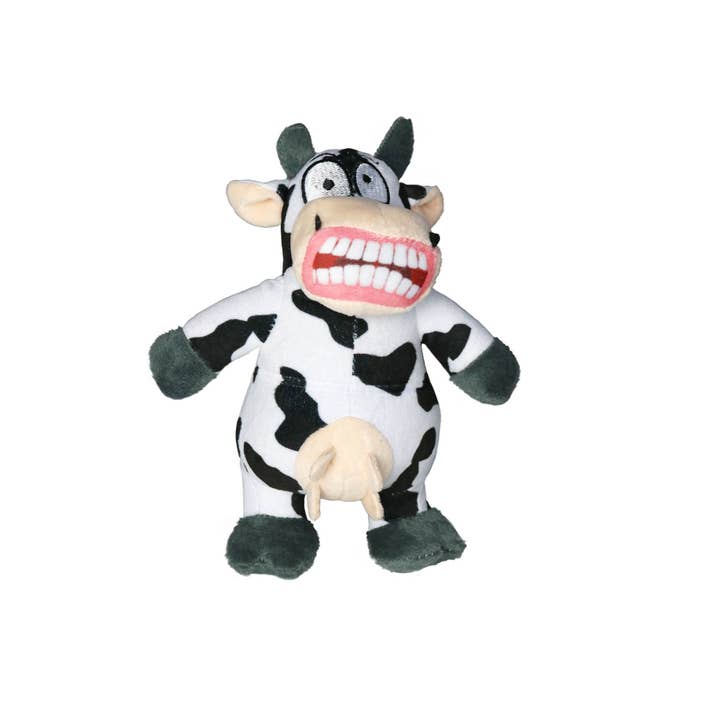 Tuffy Dog Toys - VIP Products - Wholesale Pet Squeaky Toy - Dog - Mighty Jr Angry Animals Mad Cow, Plush, Squeaky Dog Toy