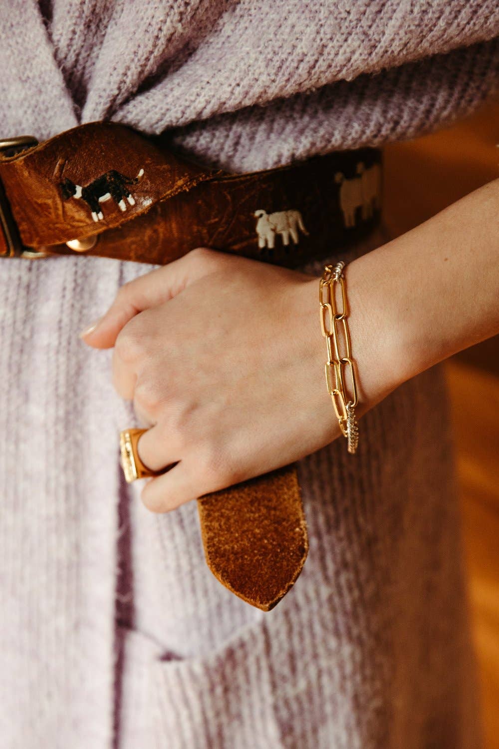 Sierra Winter Jewelry - Wholesale Link & Chain Bracelet - Hank Bracelet - Gold1