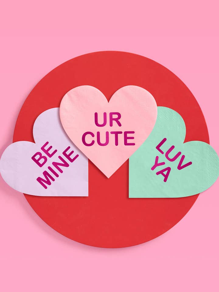 Valentines Day Heart Foil Napkins for wholesale by Petit Fetti