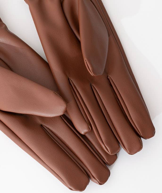 PEACH ACCESSORIES – wholesale Gloves – Women's – Faux Leather Gloves with Gold Buckle Detail LG0077