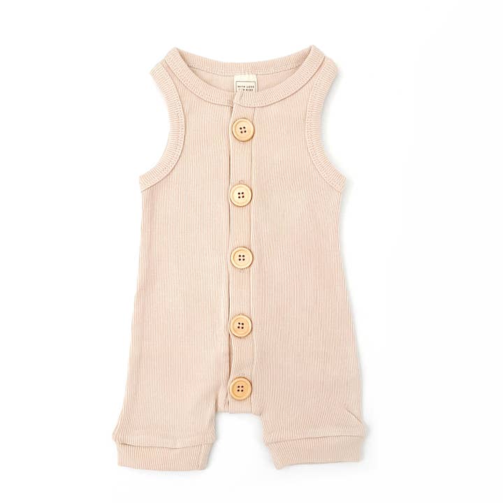 Barboteuse côtelée BASICS - NOUGAT pour la vente par With Love for Kids