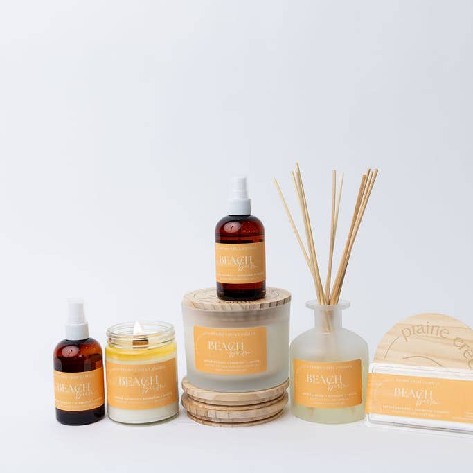 Prairie Creek Candles - Wholesale Jar/Filled Candle - BEACH BUM | NON TOXIC SOY WAX CANDLE | SUMMER COLLECTION