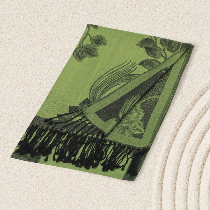 Sensibling Corp. - Wholesale Scarf – Women's - Rose Floral Pashmina Reversible Scarf Shawl18