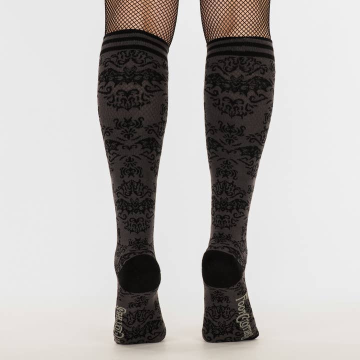 FootClothes LLC - Wholesale Socks - Women's - Bat Damask Knee High Socks9