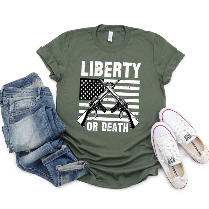 Maglietta Liberty Or Death, secondo emendamento per la vendita all'ingrosso da parte di Artopia