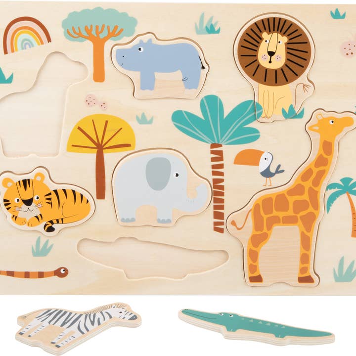 small foot - Wholesale Puzzel - Kinderen - Puzzelset „Safari” | speelgoed voor motoriek | hout2