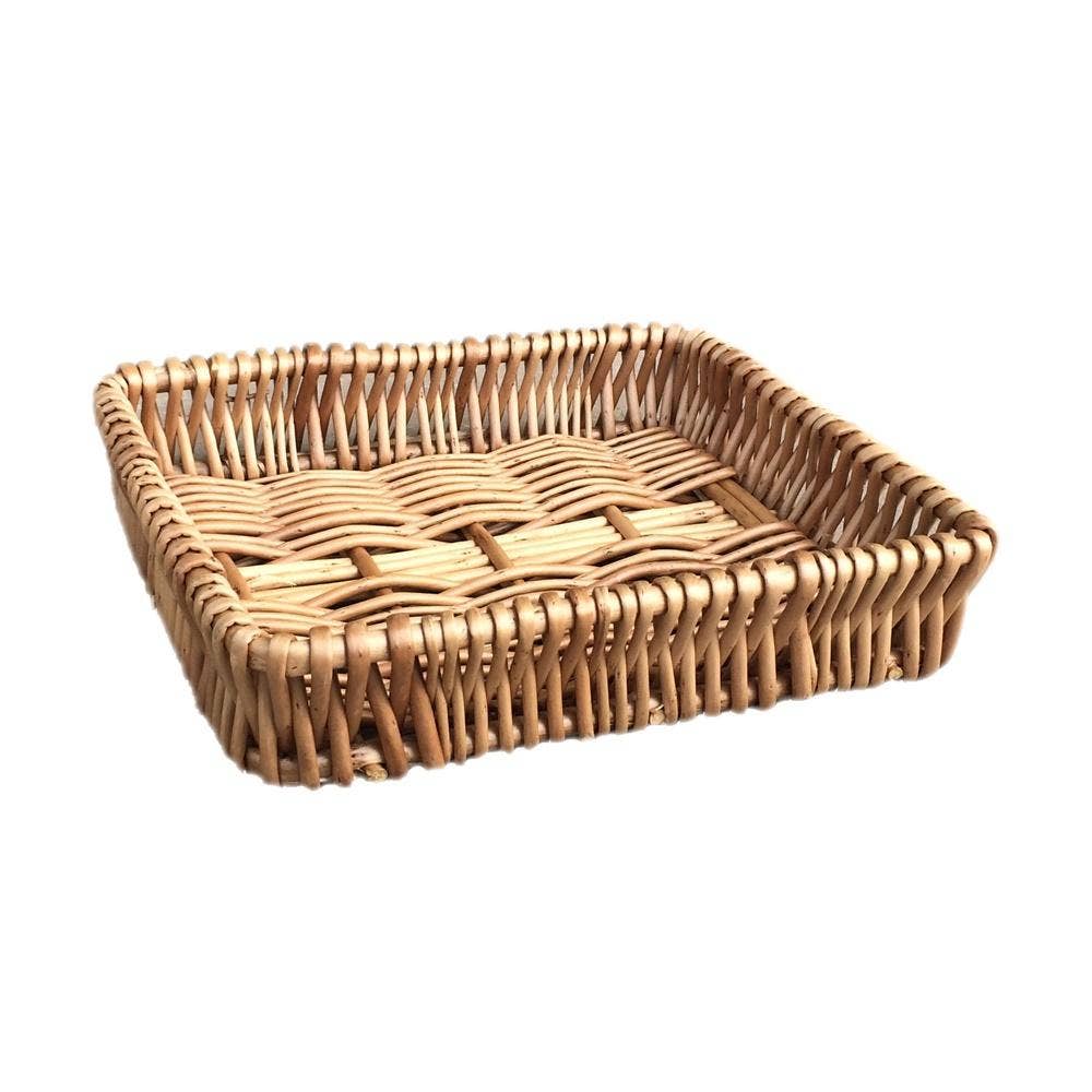 Red Hamper – wholesale Decorative tray – Shallow Wicker Tray0
