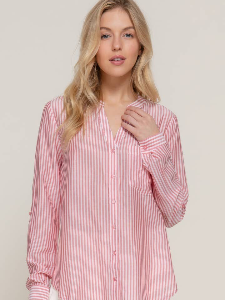 Camisa de tecido longo Slv com gola redonda e gola redonda por atacado de CC Wholesale Clothing