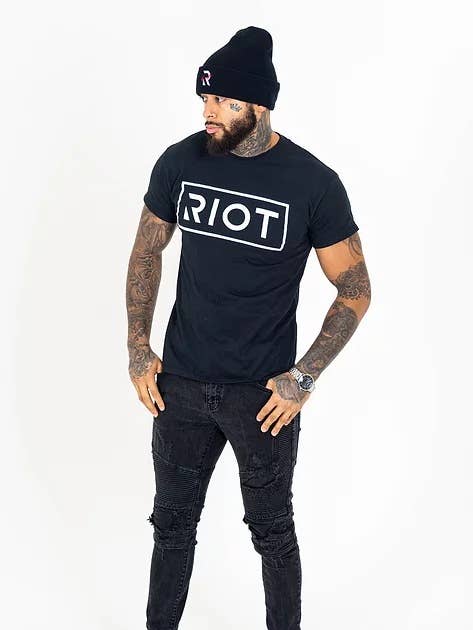Camiseta Legacy preta por atacado de RIOT