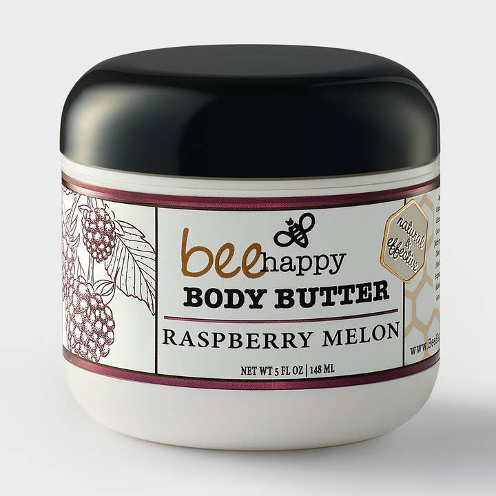 Body Butter/Cream "Raspberry Melon" (4 oz) with Jojoba, Aloe for wholesale by Bee Happy